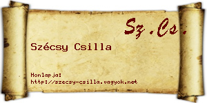 Szécsy Csilla névjegykártya