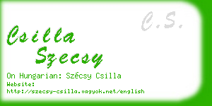csilla szecsy business card